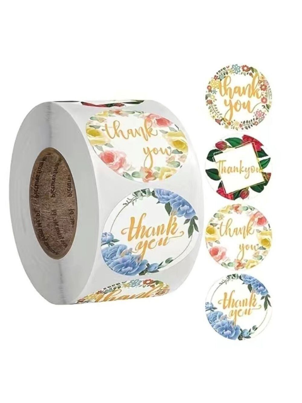 500 1” Roll Garland Thank You Stickers PRICE IS FIRM